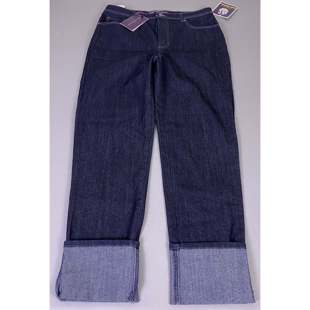 Gloria Vanderbilt Amanda Jeans Size 12 Classic‎ Fit Dark Wash Cuffed New NWT